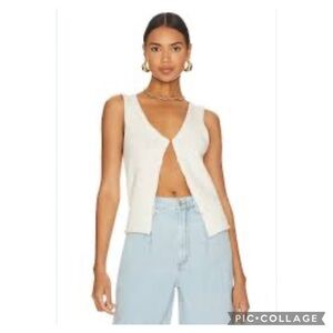 Line and Dot Renegade Ivory Cotton Knit Vest or Top Size Small